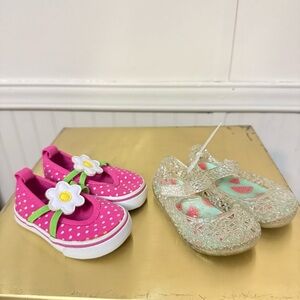 Baby girl shoes Gymboree Flower Dot Sneaker size 3c